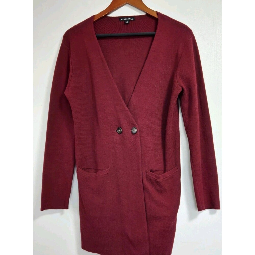 J. Crew Sweater Womens S Cardigan Collarless Blazer Burgundy Preppy Academia‎
